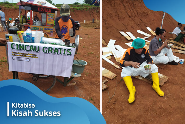 Pembagian makanan untuk petugas penggali kubur