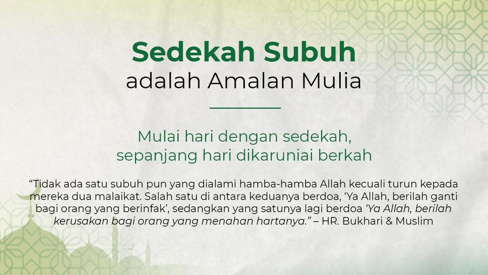 yang Dimaksud Sedekah Subuh